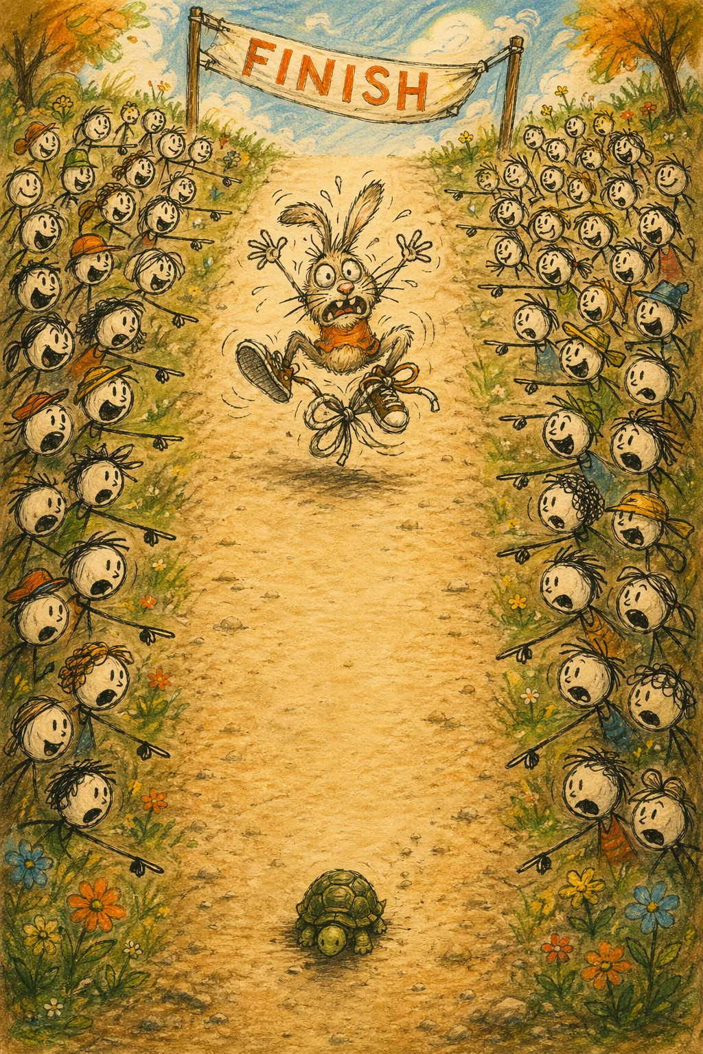 Hare and Tortoise Race — free illustration