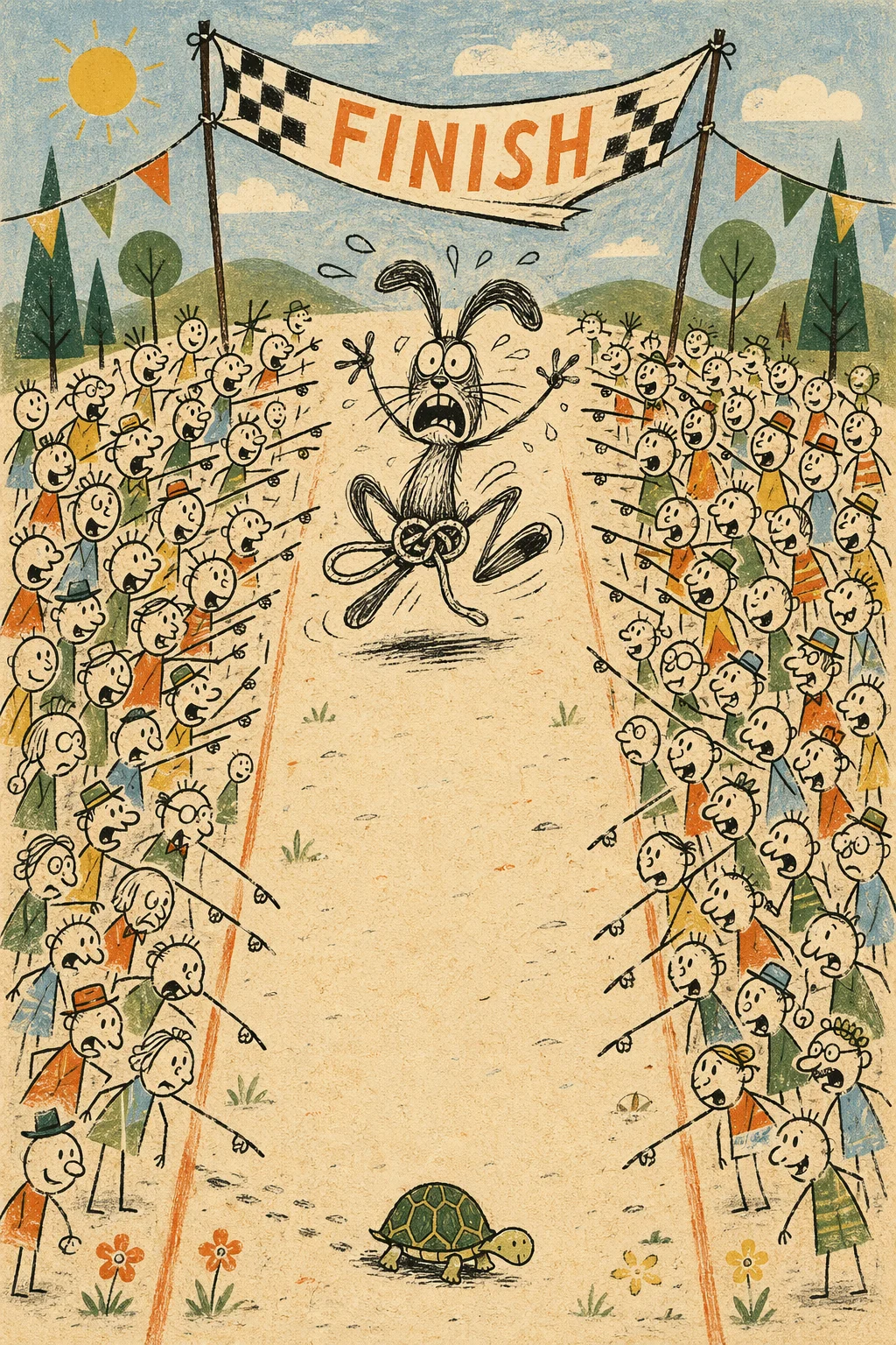Hare and Tortoise Race — free illustration