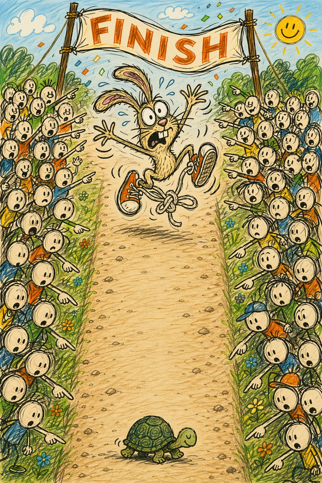 Hare and Tortoise Race — free illustration