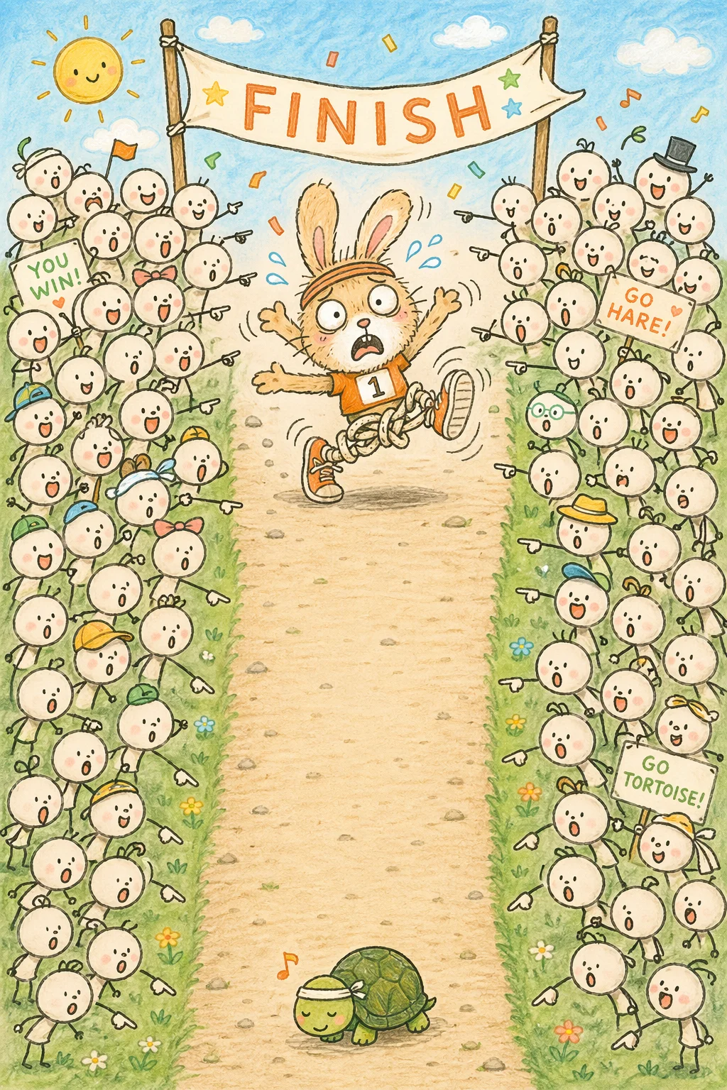 Hare and Tortoise Race — free illustration