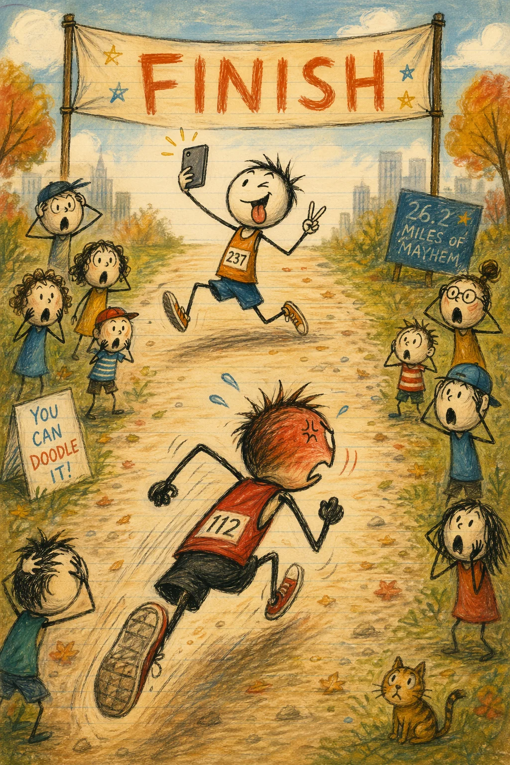 Marathon Runner Selfie — free illustration