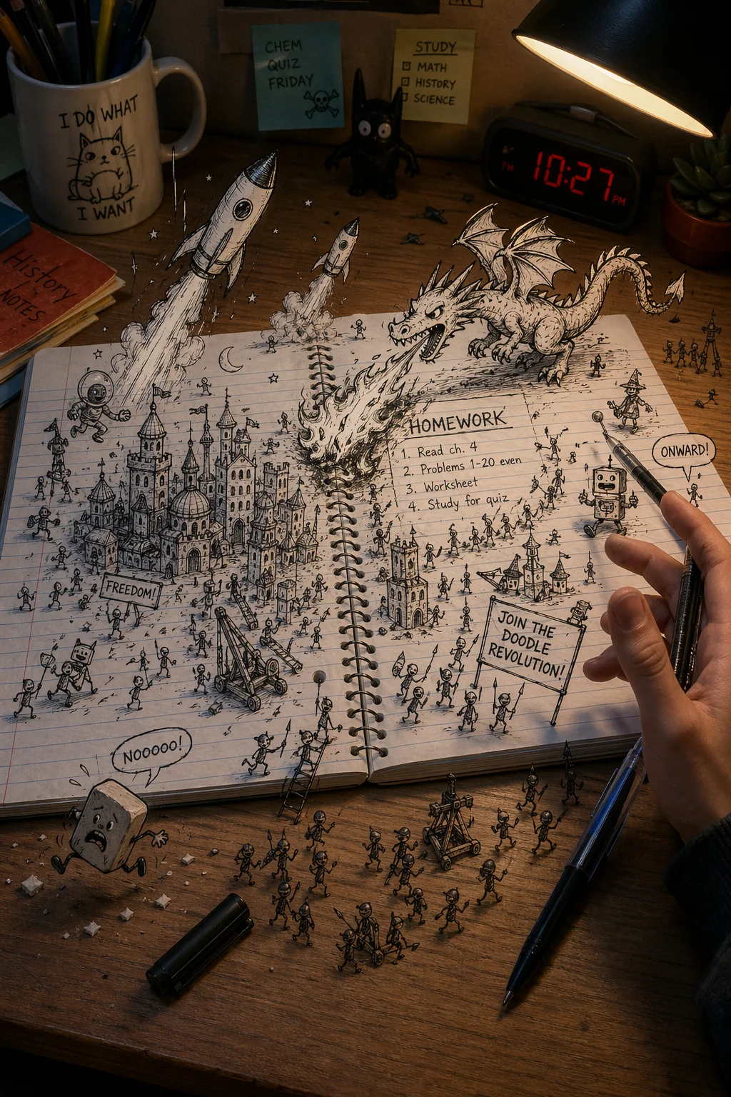 Student Doodles Revolt — free illustration