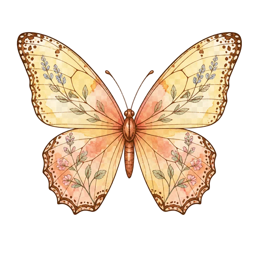 Copper Butterfly Specimen — from the 40 Spring Butterfly Garden Field Journal Clipart PNGs