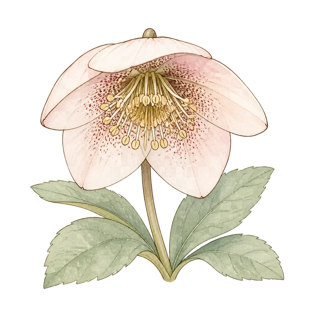 Hellebore Bloom — from the 40 Spring Butterfly Garden Field Journal Clipart PNGs