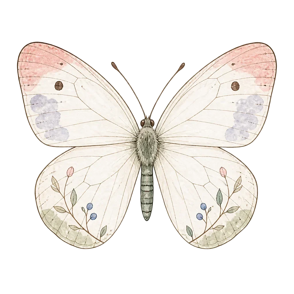 Small White Butterfly — from the 40 Spring Butterfly Garden Field Journal Clipart PNGs