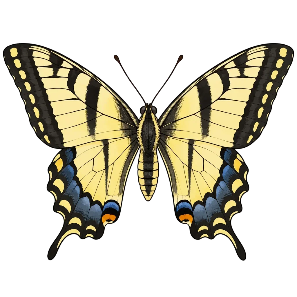 Swallowtail Butterfly Specimen — from the 40 Spring Butterfly Garden Field Journal Clipart PNGs