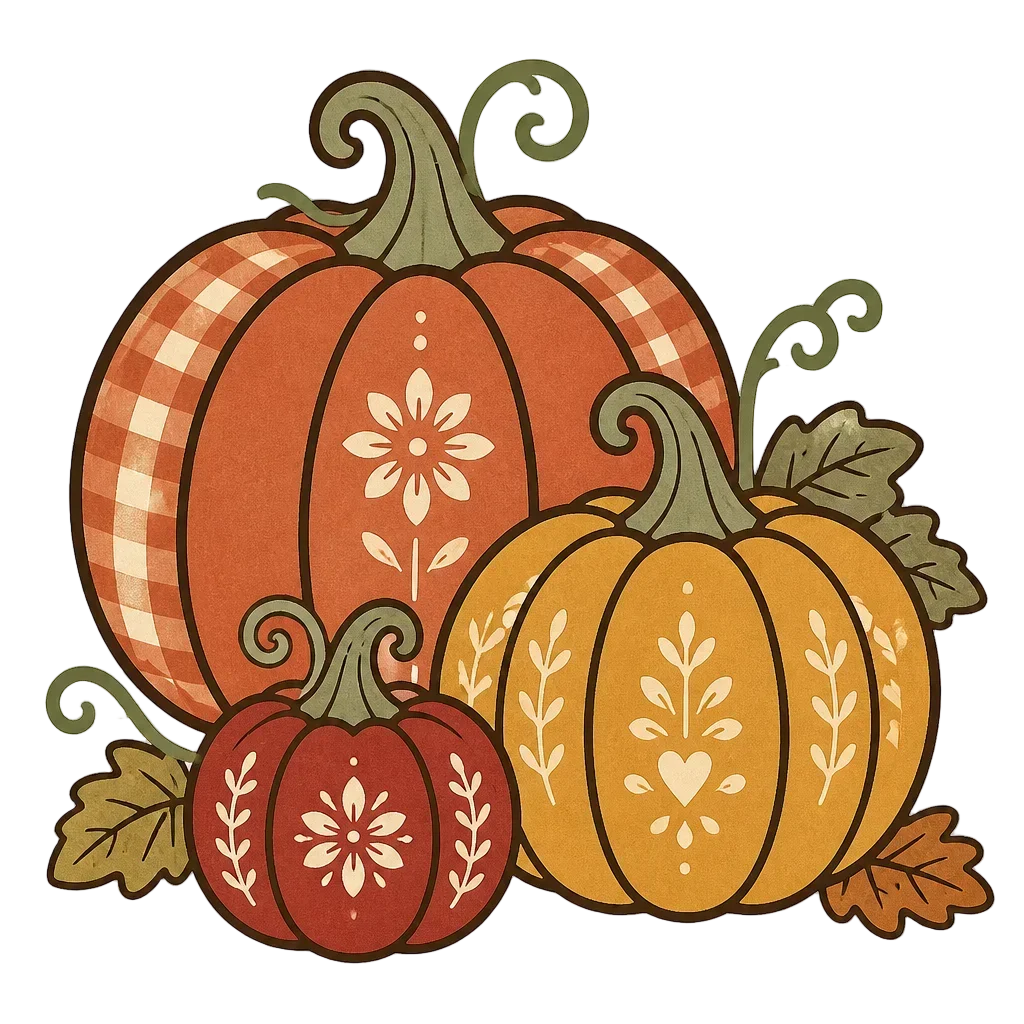 Harvest Pumpkin Trio — from the Grateful Gathering: 20 Thanksgiving Turkey & Harvest Clipart PNGs