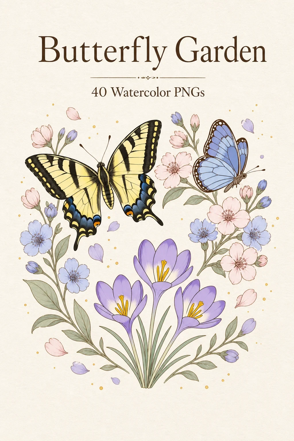 40 Spring Butterfly Garden Field Journal Clipart PNGs — clip art pack