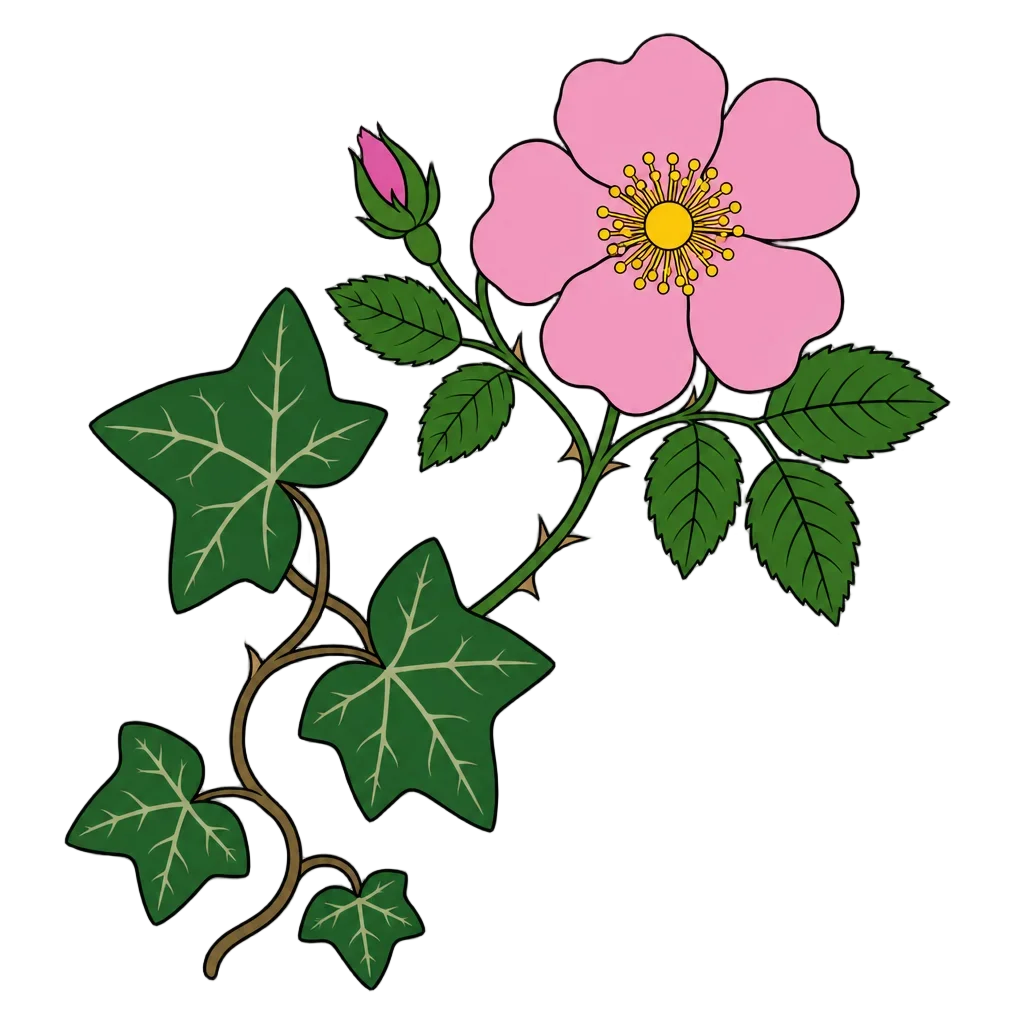 Efeu Wild Rose Flat Clipart — halloween clip art