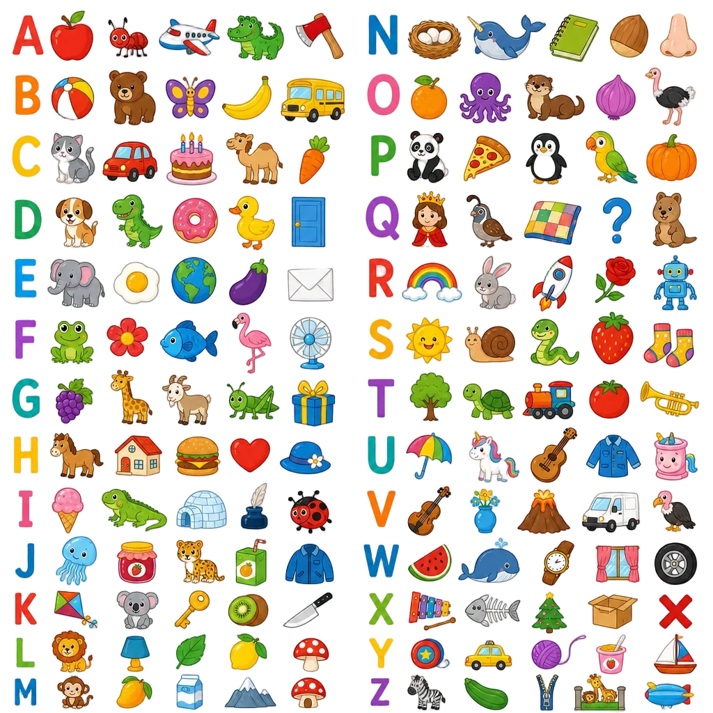 Cute Alphabet Clipart Collection A-Z — free clip art