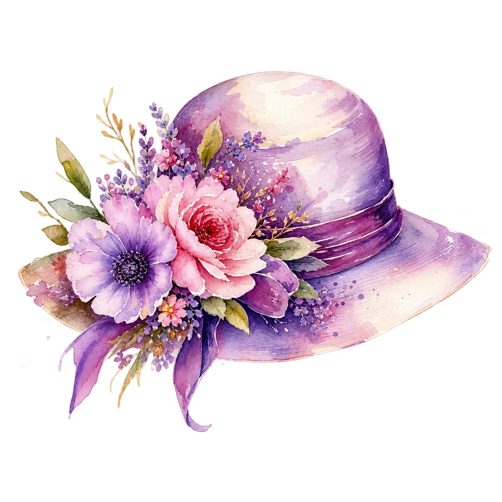 Graduation Cap with Flowers — free clip art