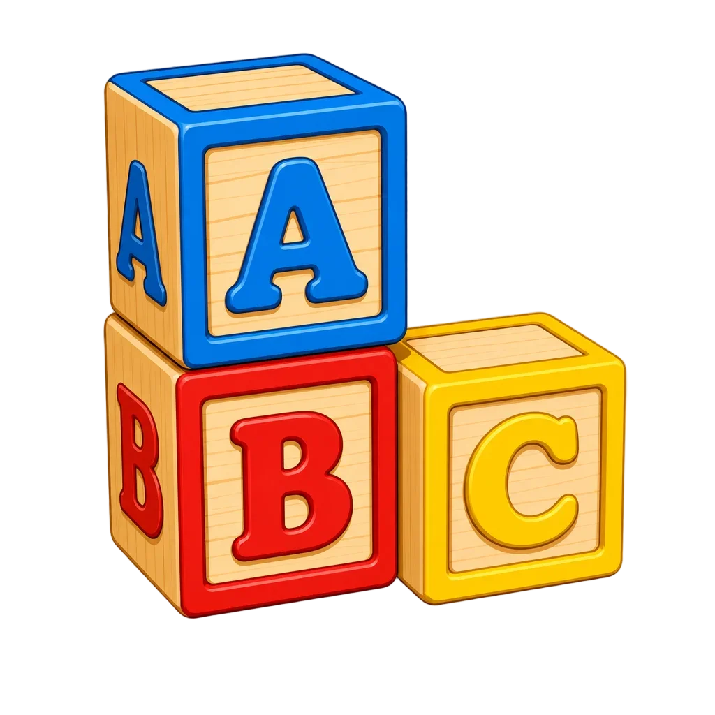 Wooden Alphabet Blocks L-Shape Stack — free clip art