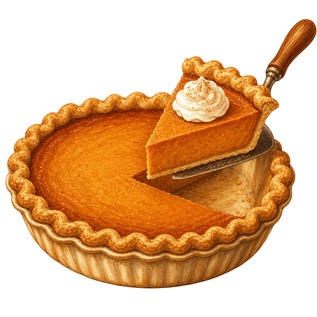 Cozy Round Pumpkin Pie Slice — free clip art