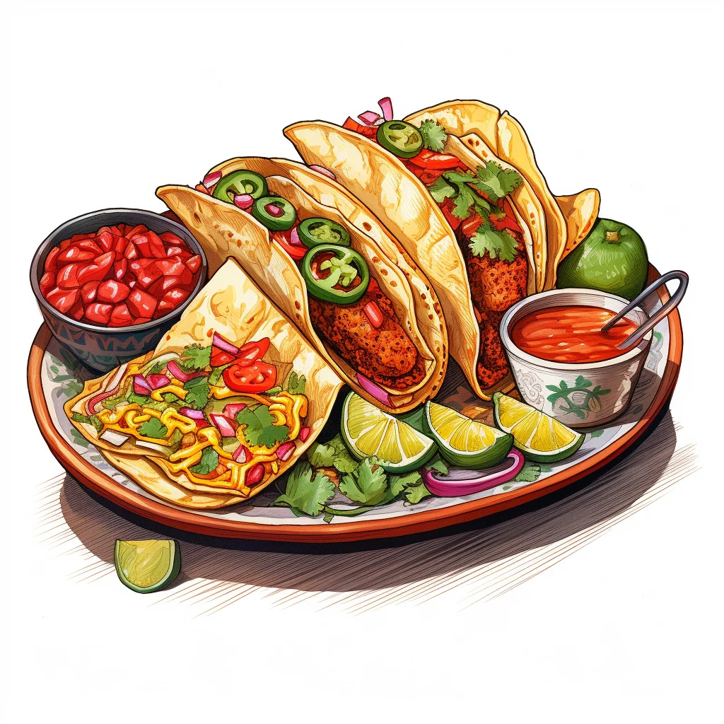 Mexican Food Tacos Illustration — free clip art