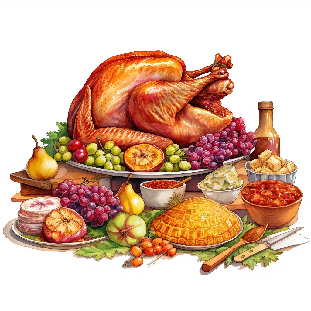 Thanksgiving Dinner Illustration — free clip art