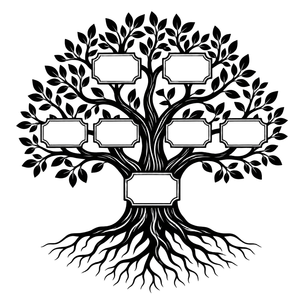 Family Tree Clipart Black and White — free clip art