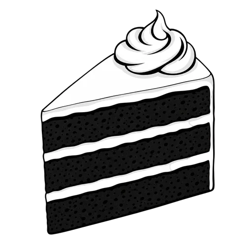 Cake drawn in the Black & White style