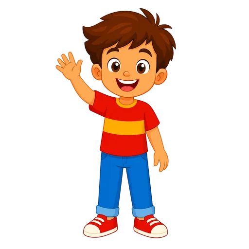 Child drawn in the Cartoon style