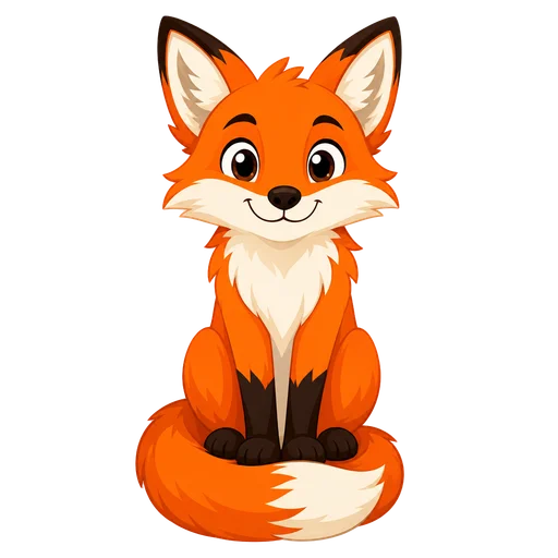 A fox drawn in the Cartoon clip art style