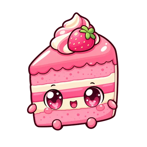 Cake drawn in the Chibi style