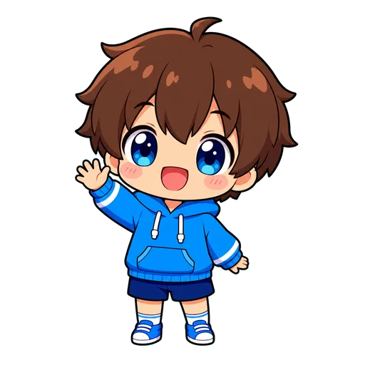 Child drawn in the Chibi style