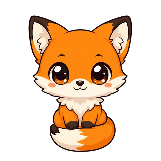 A fox drawn in the Chibi clip art style