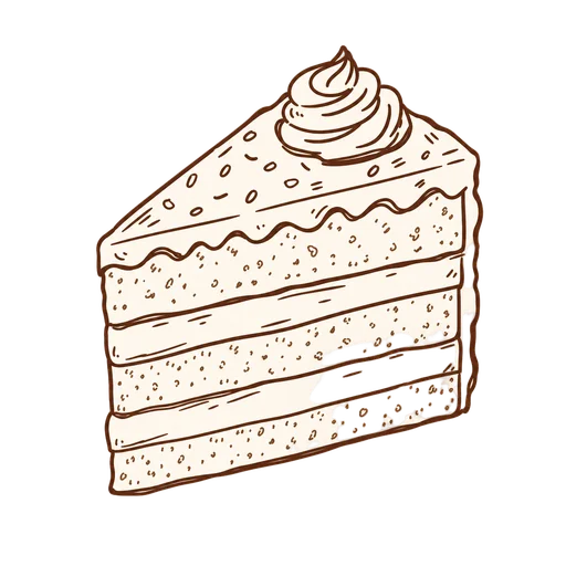 Cake drawn in the Doodle style