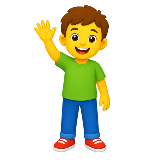 Child drawn in the Emoji style