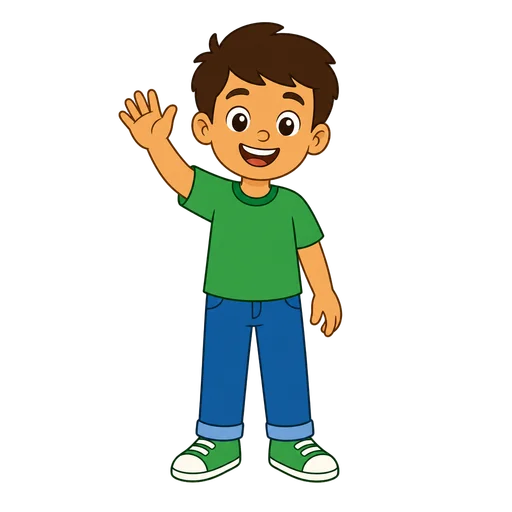 Child drawn in the Flat style