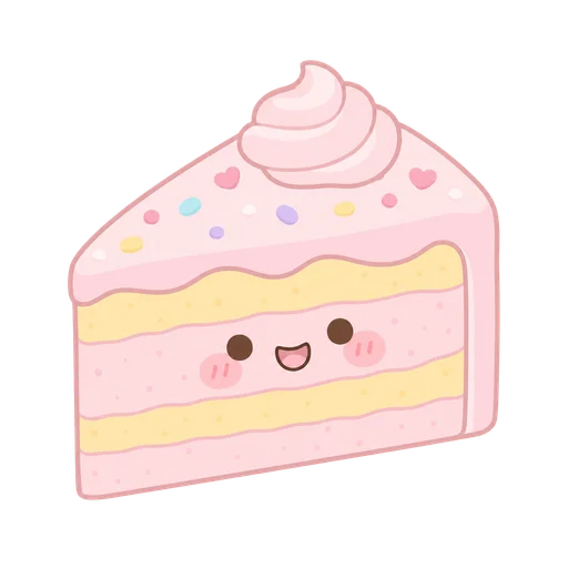 Cake drawn in the Kawaii style