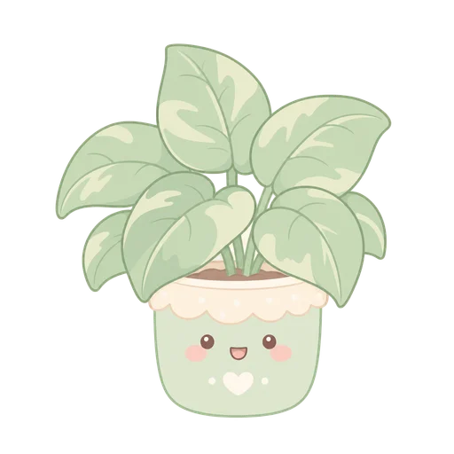 Plant drawn in the Kawaii style