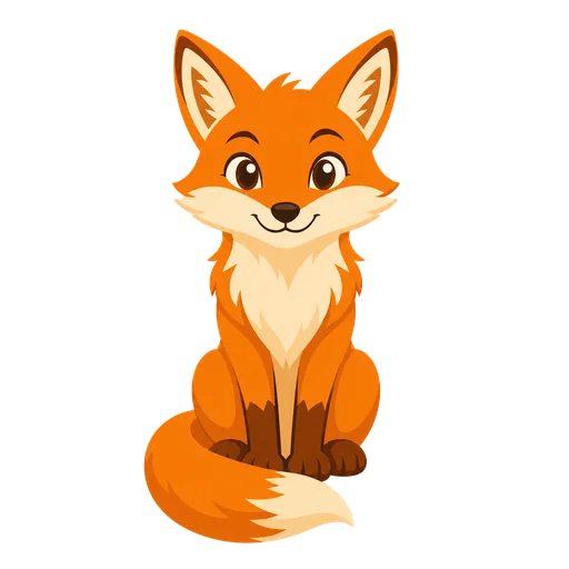 A fox drawn in the Mascot clip art style