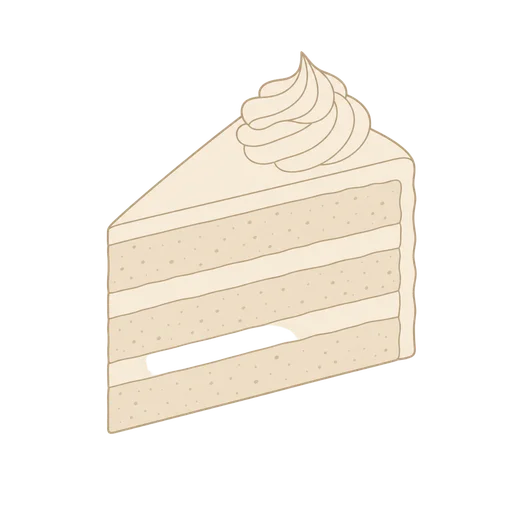 Cake drawn in the Line Art style