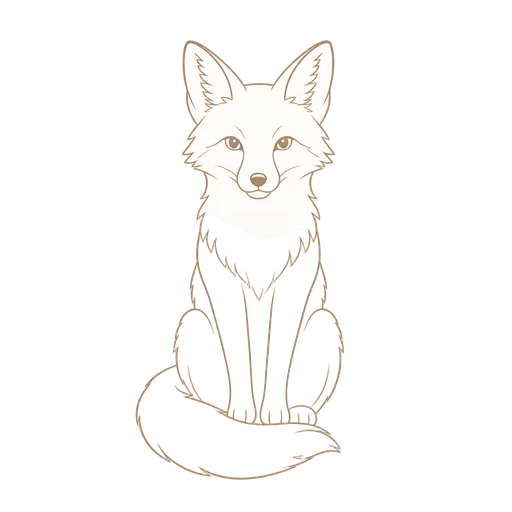 A fox drawn in the Line Art clip art style