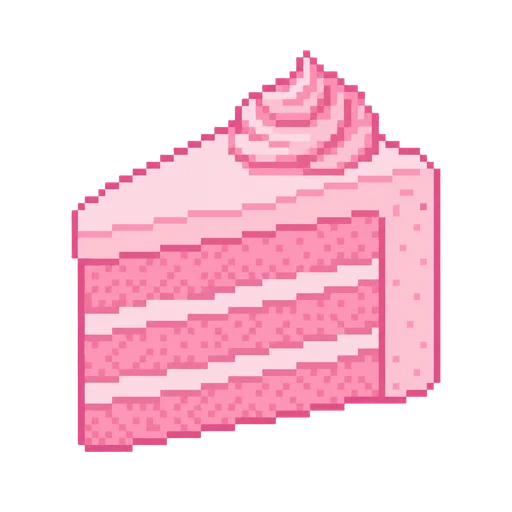 Cake drawn in the Pixel style