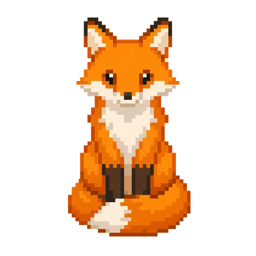 A fox drawn in the Pixel clip art style