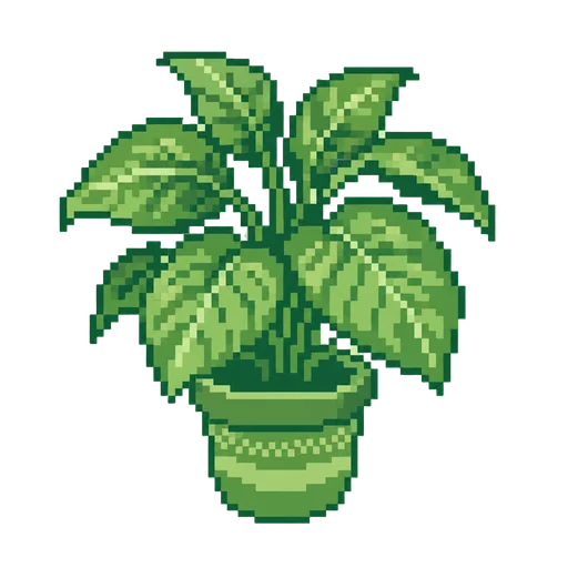 Plant drawn in the Pixel style