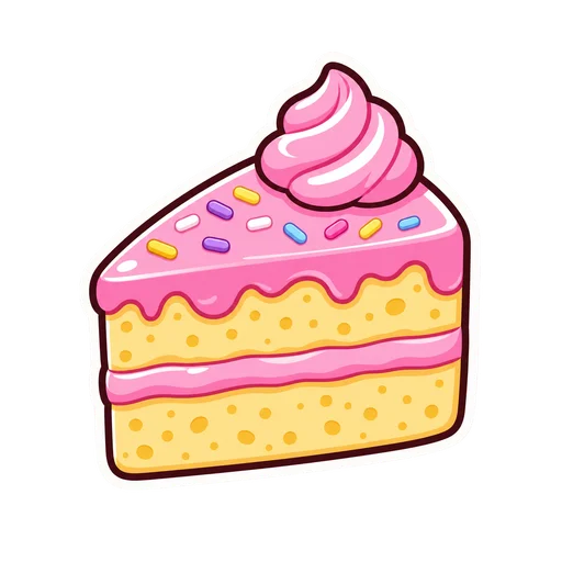 Cake drawn in the Sticker style