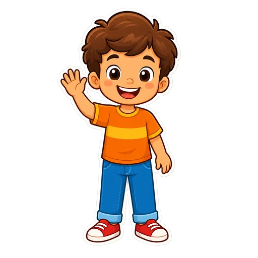Child drawn in the Sticker style