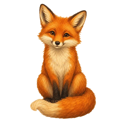 A fox drawn in the Storybook clip art style