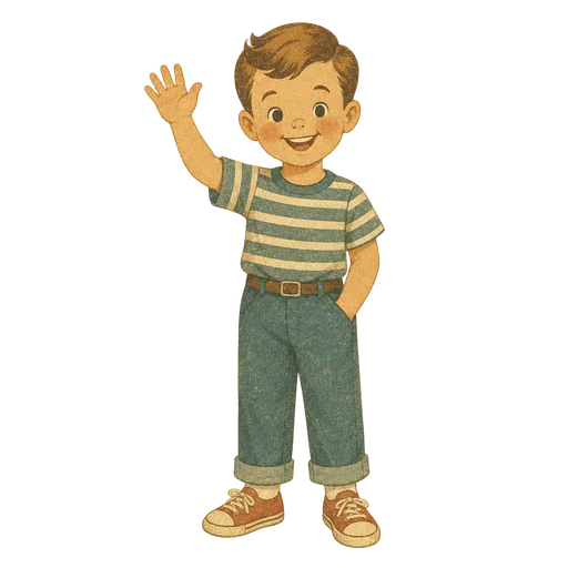 Child drawn in the Vintage style