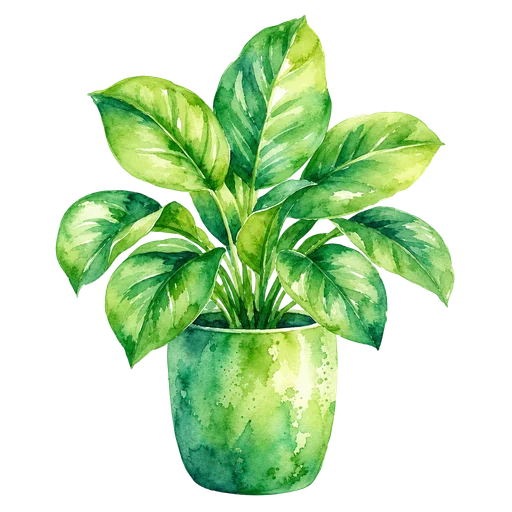 Plant drawn in the Watercolor style