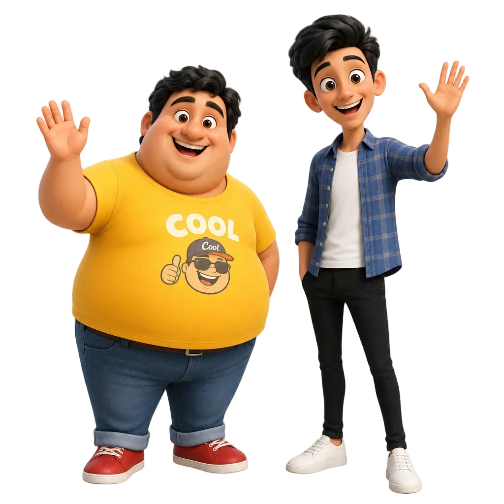 Cartoon Characters Welcome to Saawariya Fancy Shop for small business marketing
