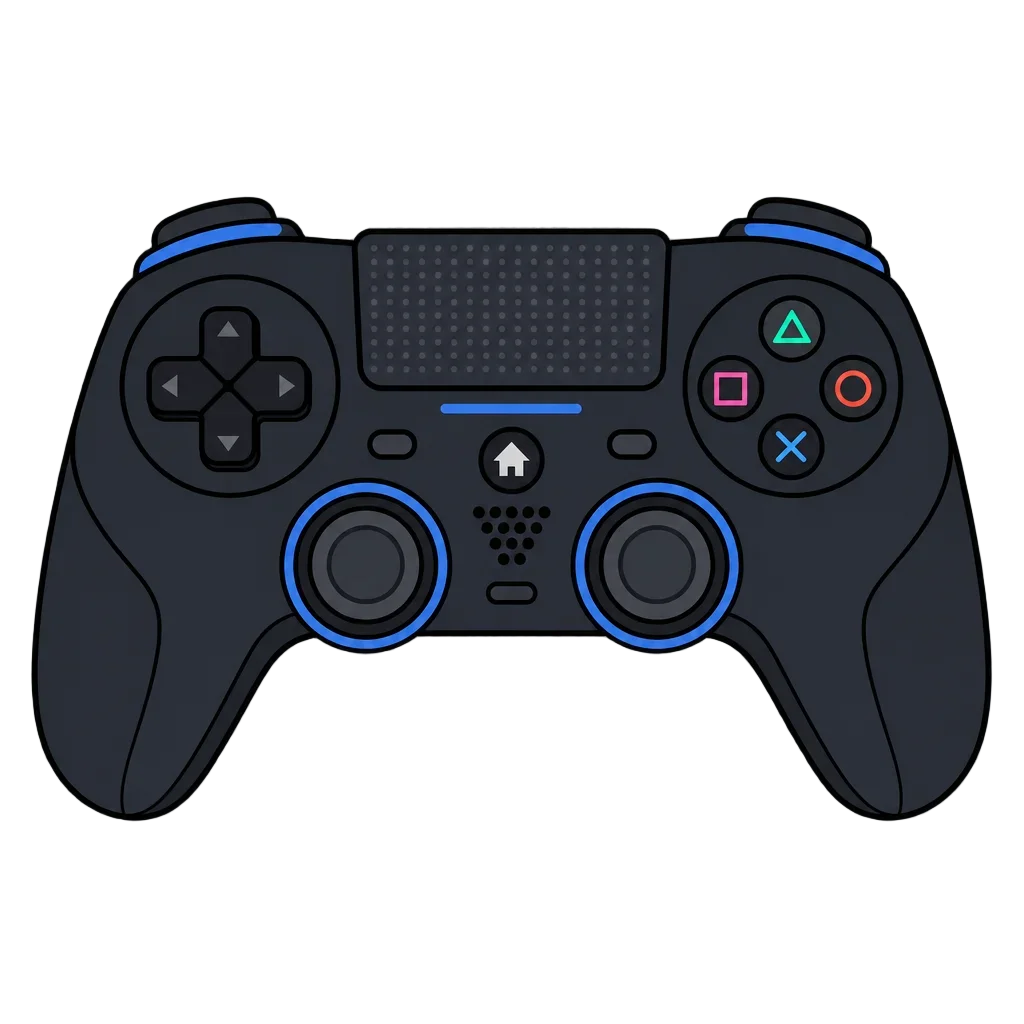 Flat Gamepad Controller Top-Down View — free clip art