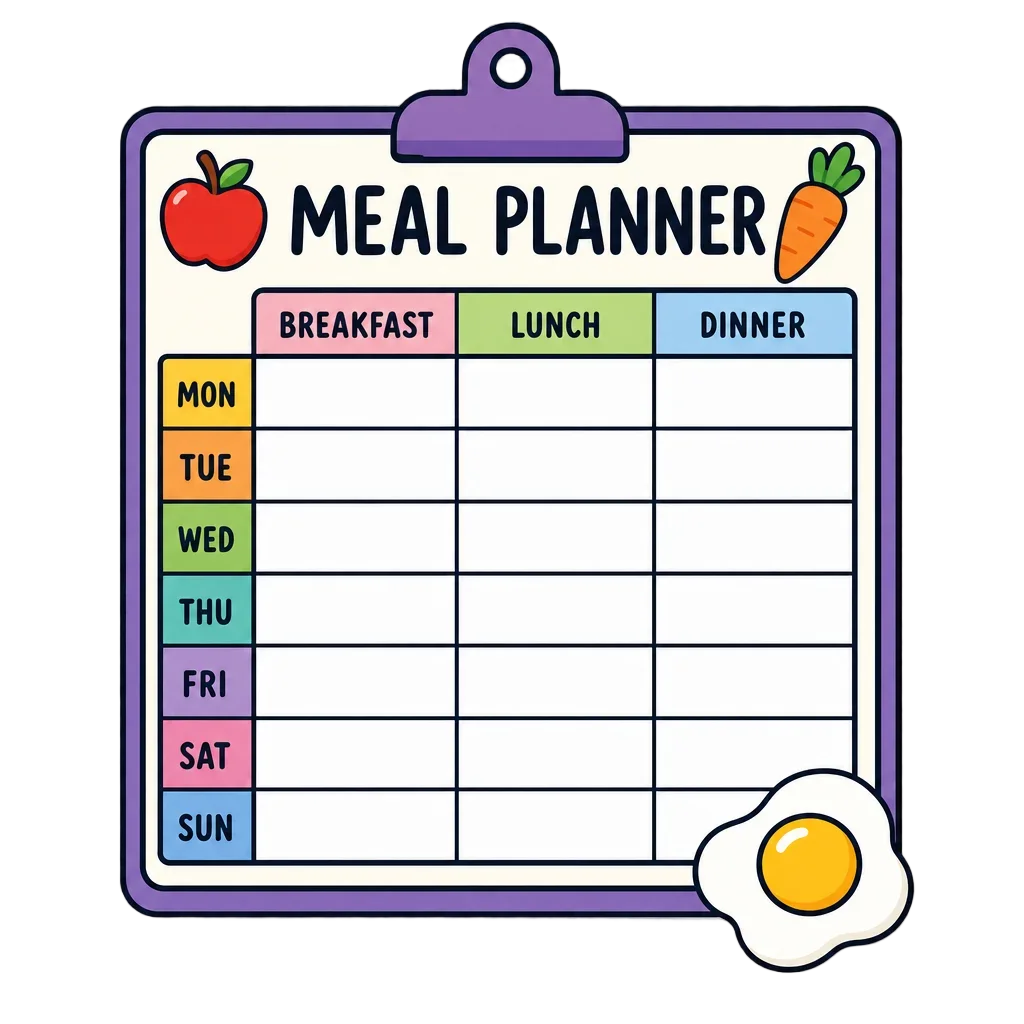 Flat Meal Planner Clipart — flower clip art
