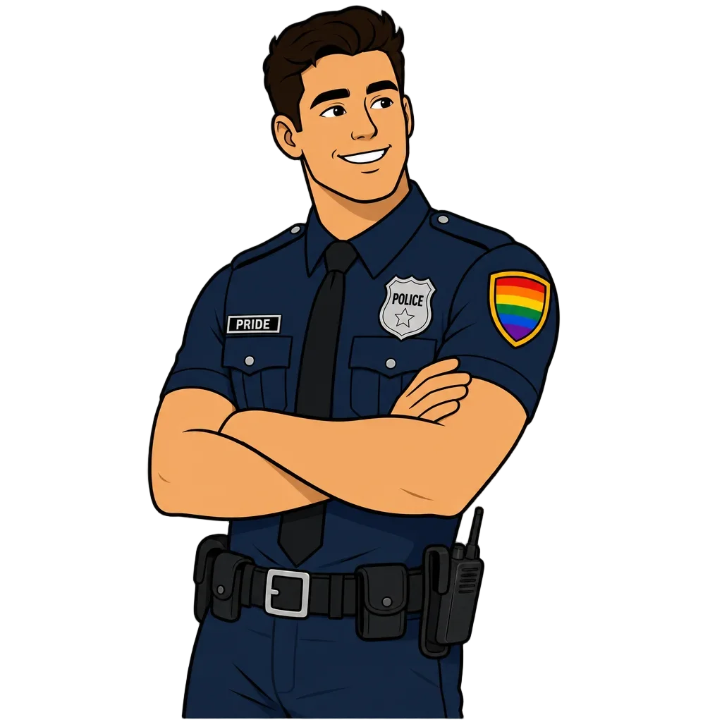 Gay Cop Flat Clipart — free clip art