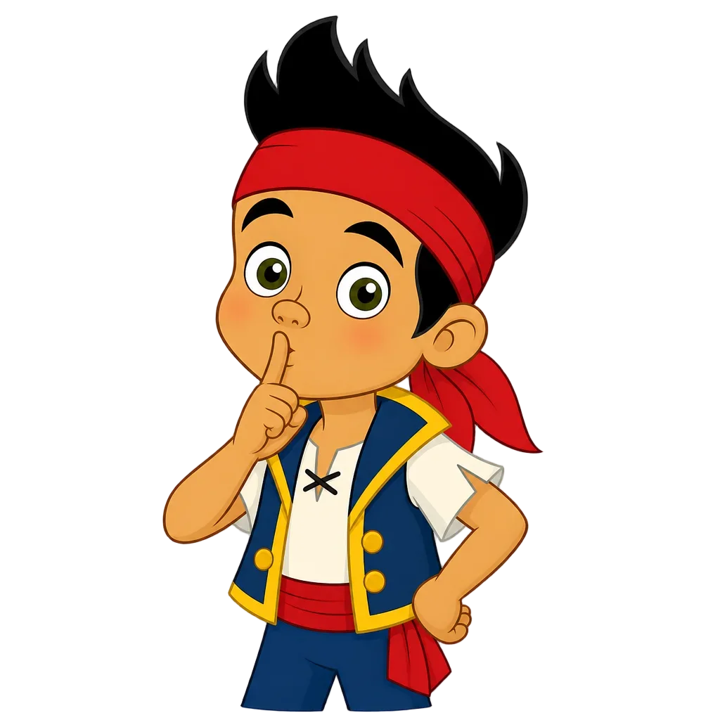 Jake and the Pirate Shush Gesture Cartoon — flower clip art