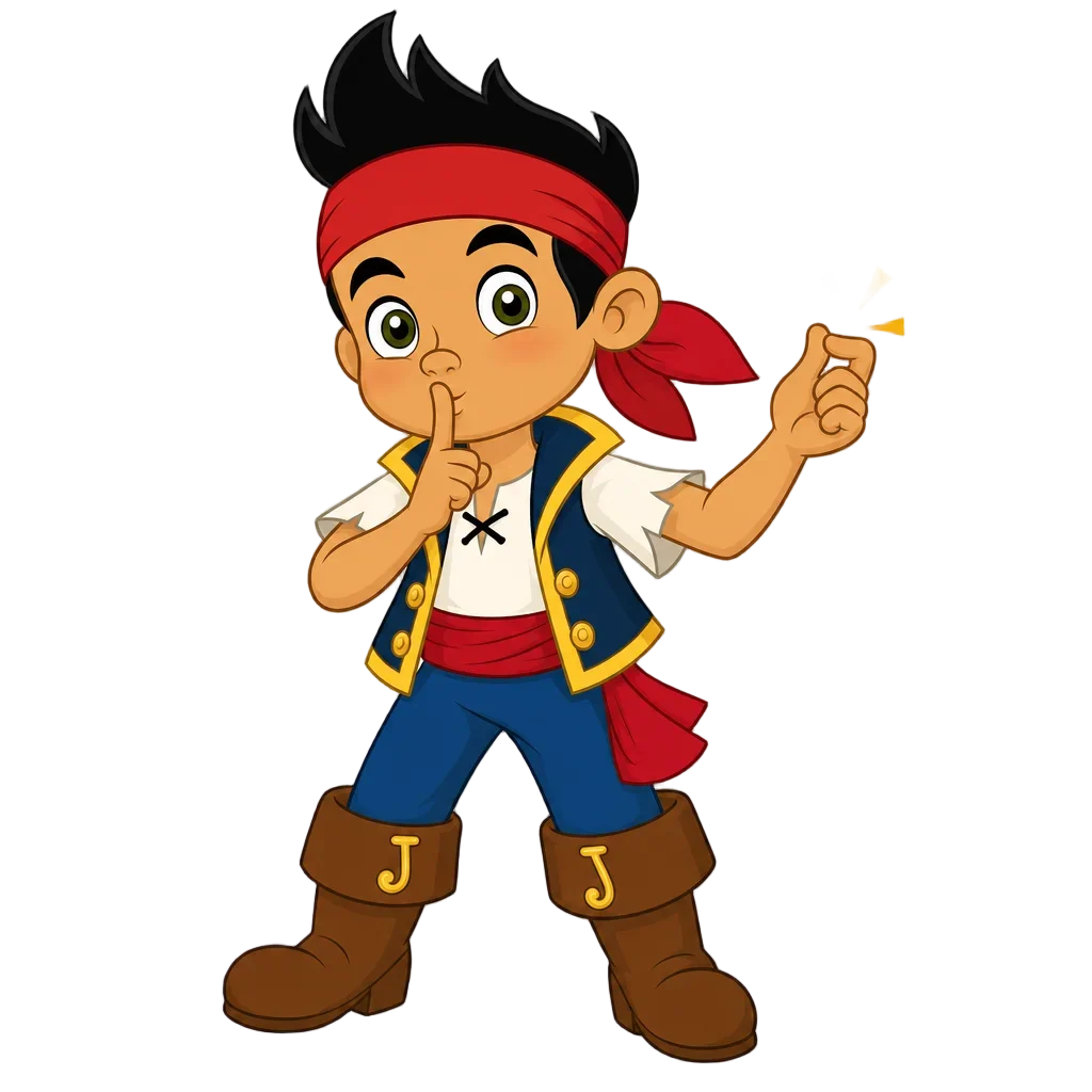 Jake the Pirate Shush Gesture Cartoon — free clip art