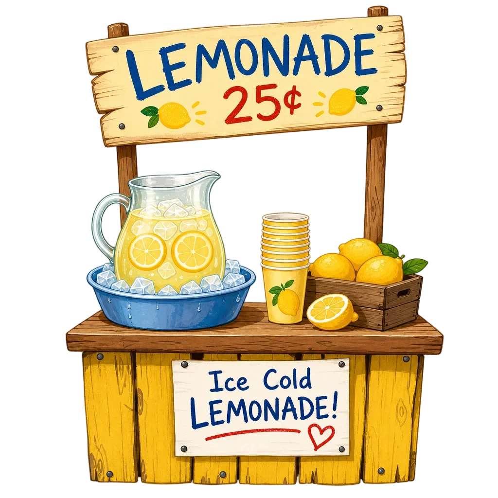 Lemonade Stand Cartoon Illustration — thanksgiving clip art