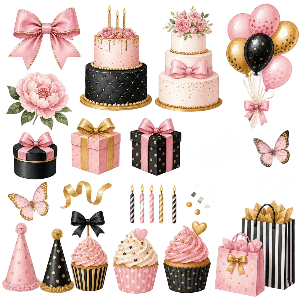 Luxury Birthday Party Clipart Collection — heart clip art